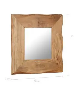 vidaXL Cosmetic Mirror 50×50 cm Solid Acacia Wood