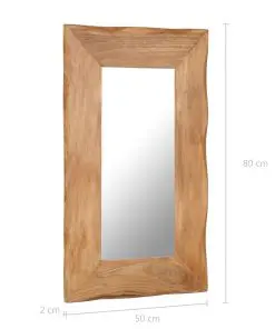 vidaXL Cosmetic Mirror 50×80 cm Solid Acacia Wood