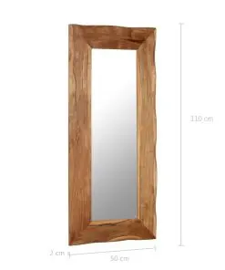 vidaXL Cosmetic Mirror 50×110 cm Solid Acacia Wood
