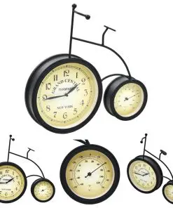 vidaXL Garden Wall Clock with Thermometer Bicycle Vintage