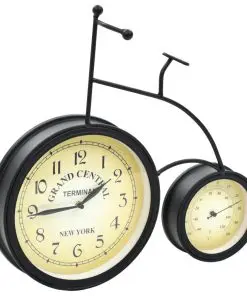 vidaXL Garden Wall Clock with Thermometer Bicycle Vintage