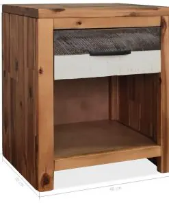 vidaXL Bedside Table Solid Acacia Wood 40x30x48 cm