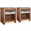 vidaXL Bedside Tables 2 pcs Solid Acacia Wood 40x30x48 cm