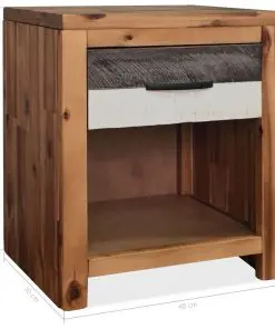 vidaXL Bedside Tables 2 pcs Solid Acacia Wood 40x30x48 cm