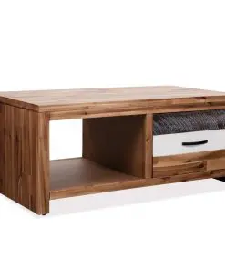 vidaXL Coffee Table Solid Acacia Wood 90x50x37.5 cm
