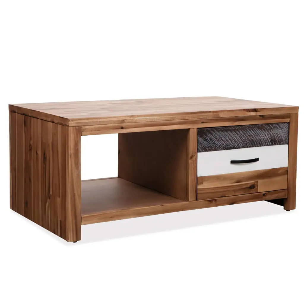 vidaXL Coffee Table Solid Acacia Wood 90x50x37.5 cm