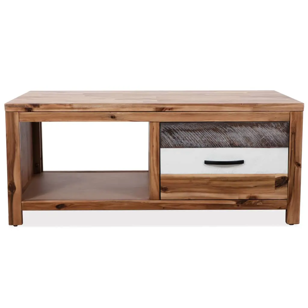 vidaXL Coffee Table Solid Acacia Wood 90x50x37.5 cm
