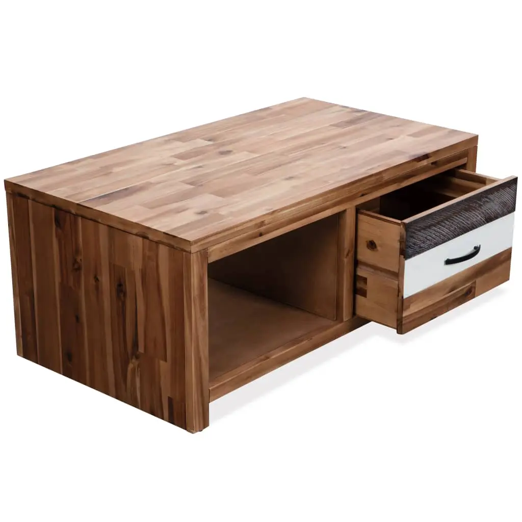 vidaXL Coffee Table Solid Acacia Wood 90x50x37.5 cm