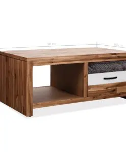 vidaXL Coffee Table Solid Acacia Wood 90x50x37.5 cm