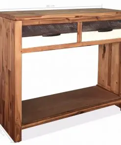 vidaXL Console Table Solid Acacia Wood 86x30x75 cm
