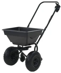 vidaXL Walk Behind Salt Spreader PVC and Steel 92x46x70 cm 15 L