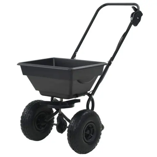 vidaXL Walk Behind Salt Spreader PVC and Steel 92x46x70 cm 15 L