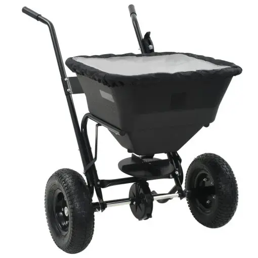 vidaXL Walk Behind Salt Spreader PVC and Steel 106x73x76 cm 45 L