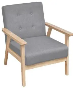 vidaXL Sofa Set 2 Pieces Fabric Light Grey