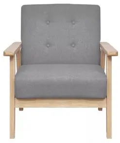 vidaXL Sofa Set 2 Pieces Fabric Light Grey