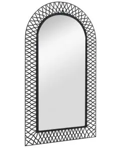 vidaXL Wall Mirror Arched 60×110 cm Black