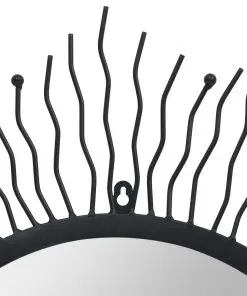vidaXL Wall Mirror Sunburst 80 cm Black