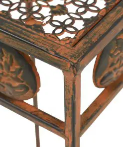 vidaXL Plant Stand Set 3 Pieces Vintage Style Metal Rusty