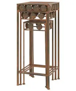 vidaXL Plant Stand Set 3 Pieces Vintage Style Metal Rusty