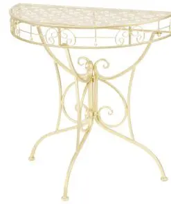 vidaXL Side Table Vintage Style Half Round Metal 72x36x74 cm Gold