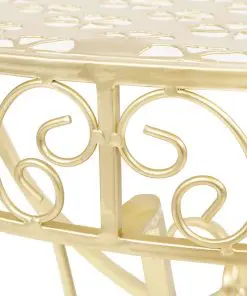 vidaXL Side Table Vintage Style Half Round Metal 72x36x74 cm Gold