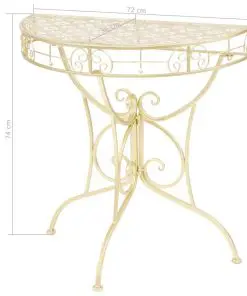 vidaXL Side Table Vintage Style Half Round Metal 72x36x74 cm Gold