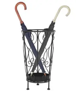 vidaXL Umbrella Stand Vintage Style Metal 26×46 cm Black