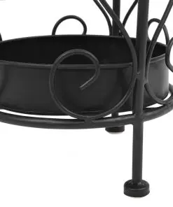 vidaXL Umbrella Stand Vintage Style Metal 26×46 cm Black