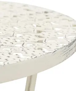 vidaXL Bistro Table Vintage Style Round Metal 40×70 cm White