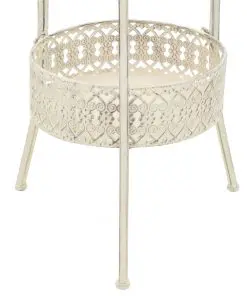 vidaXL Bistro Table Vintage Style Round Metal 40×70 cm White