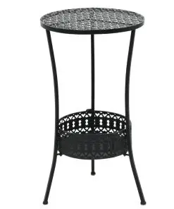 vidaXL Bistro Table Black 40×70 cm Metal