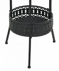vidaXL Bistro Table Black 40×70 cm Metal