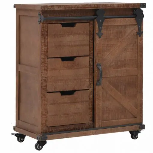 vidaXL Storage Cabinet Solid Fir Wood 64×33.5×75 cm Brown