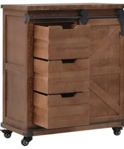 vidaXL Storage Cabinet Solid Fir Wood 64×33.5×75 cm Brown