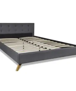 vidaXL Bed Frame Dark Grey Fabric Double Size