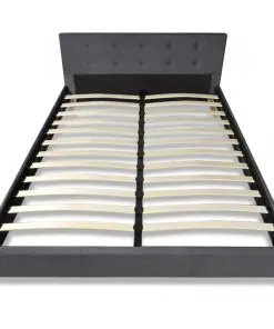 vidaXL Bed Frame Dark Grey Fabric Double Size