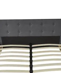 vidaXL Bed Frame Dark Grey Fabric Double Size