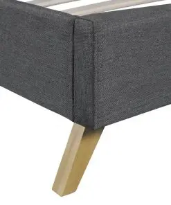 vidaXL Bed Frame Dark Grey Fabric Double Size