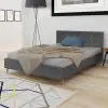 vidaXL Bed Frame Dark Grey Fabric Double Size