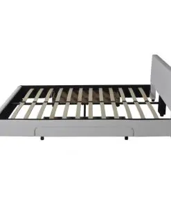 vidaXL Bed Frame White Faux leather Double Size