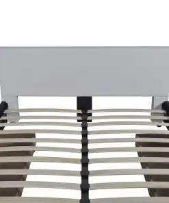 vidaXL Bed Frame White Faux leather Double Size