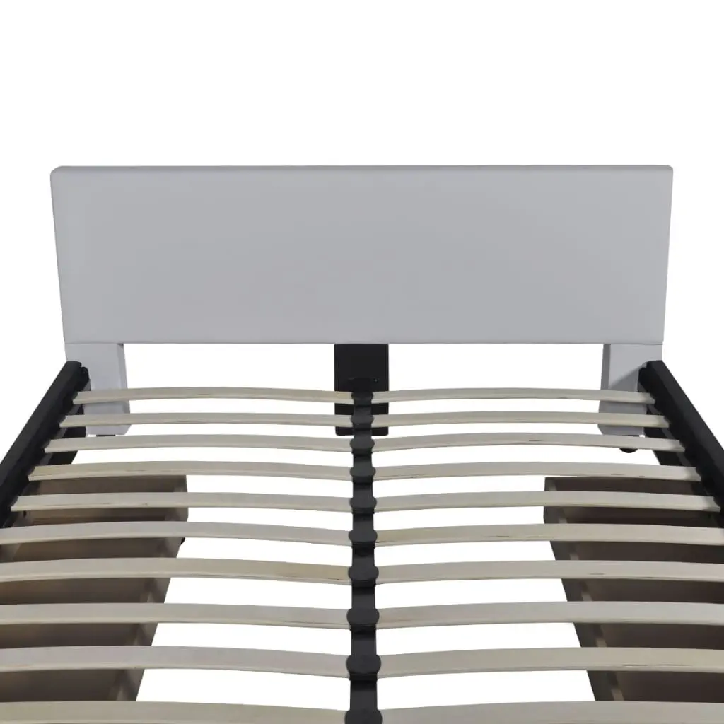 vidaXL Bed Frame White Faux leather Double Size