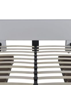 vidaXL Bed Frame White Faux leather Queen Size