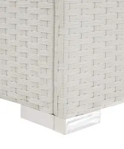 vidaXL Sun Lounger with Cushion Poly Rattan White