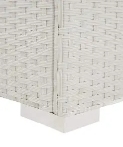 vidaXL Sun Loungers 2 pcs with Table Poly Rattan White