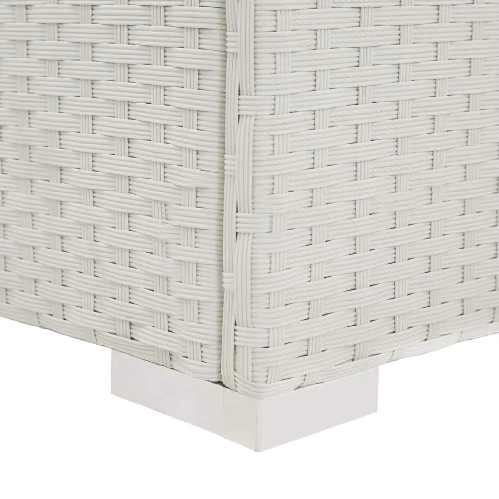 vidaXL Sun Loungers 2 pcs with Table Poly Rattan White