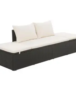 vidaXL Garden Bed Black 195×60 cm Poly Rattan