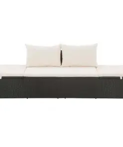 vidaXL Garden Bed Black 195×60 cm Poly Rattan