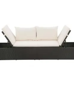 vidaXL Garden Bed Black 195×60 cm Poly Rattan