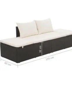 vidaXL Garden Bed Black 195×60 cm Poly Rattan